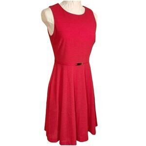 Jennifer Lopez Sleeveless Knee Length Dress Size 2 Hot Pink Twee‎ Mesh Cutouts